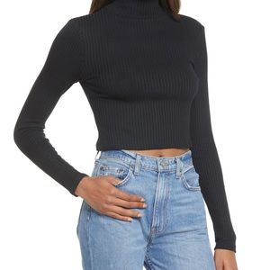 Reformation Valeria Crop Turtleneck Top